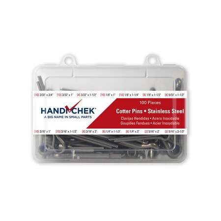 Handi-Chek Cotter Pin Asst SS PL 100pc DISP-CPS100